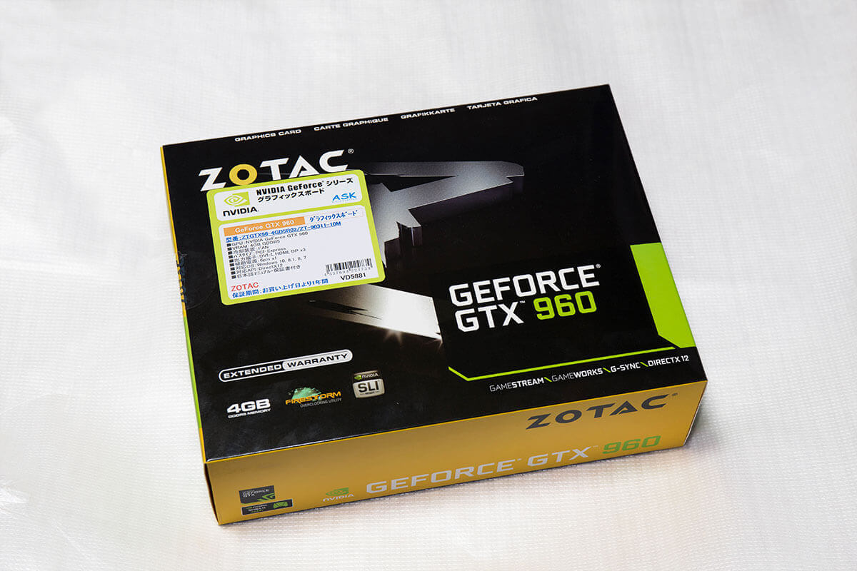ZOTAC GeForce GTX 960 ZT-90311-10M 4GBモデル